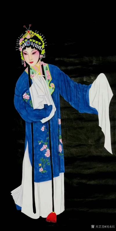 刘永红日记-古典戏曲人物画“花旦”工笔画作品7幅，请欣赏；
  旦行是扮演各种不同年龄，不【图3】