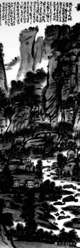 龚光万日记-国画写意山水画《龙阳山春色图》《天堑变通途》，国画鱼《春潮》；
为纪念我们伟大【图3】