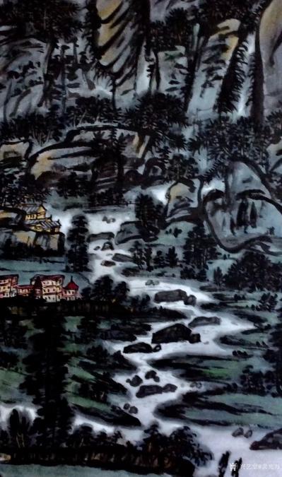 龚光万日记-国画写意山水画《龙阳山春色图》《天堑变通途》，国画鱼《春潮》；
为纪念我们伟大【图4】