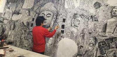 马培童日记-“焦墨画中的天人合一”马培童焦墨画感悟笔记（106）
   我在研究、探索、焦【图4】