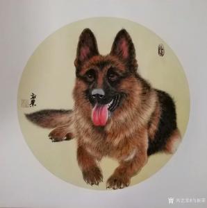 艺术品图片：艺术家马新荣国画作品名称《狗—旺财》价格600.00 元