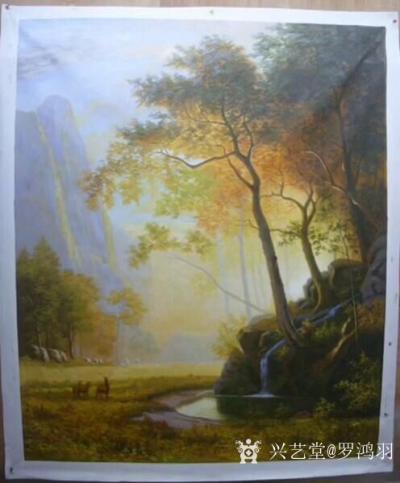 罗鸿羽日记-近日完成的风景油画订单：《世外秘境-金色沃土》《世外秘境-清溪幽林》《世外秘境-【图3】