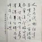 史介鸿日志-史介鸿行草，孟浩然《与诸子登岘山》一首。
四尺斗方。
此【图1】