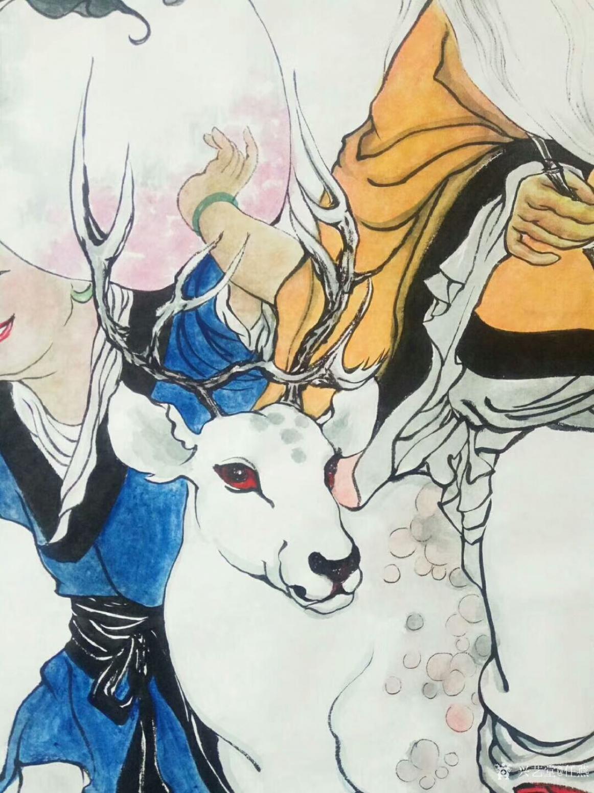 任燕国画作品《寿星-南极罡晖》【图3】