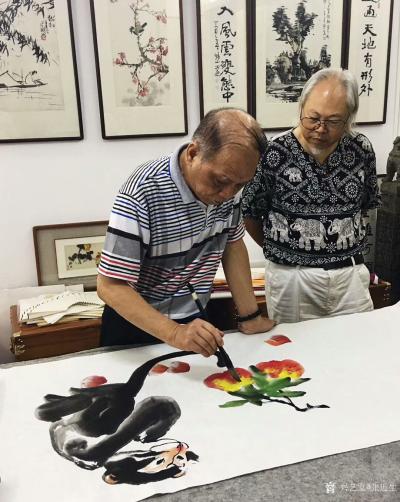 张近生收藏-联袂创作国画《封候得寿图》，与潮汕88岁泰斗书画家胡天民先生、著名老书画家黄铠先【图4】