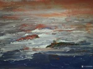 艺术品图片：艺术家刘烽油画作品名称《不尽长江滚滚来》价格3800.00 元