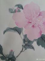 艺术家马晓薇日记:静物写生工笔花鸟画《木槿花》，素材为案头盆景。
春有百花秋【图3】