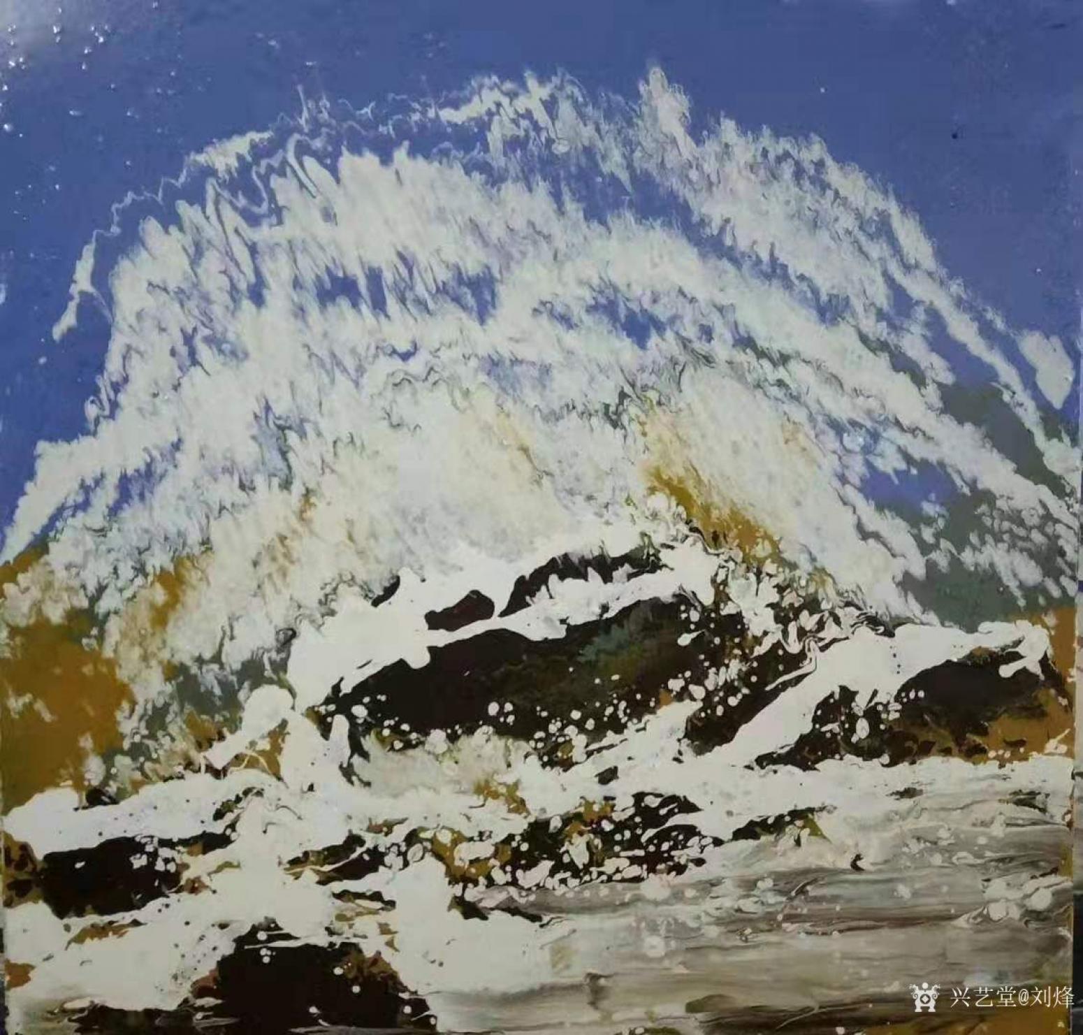 刘烽油画作品《八月奔涛》【图0】