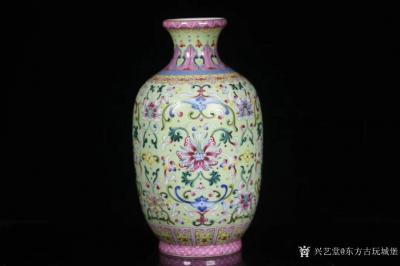 东方古玩城堡收藏-“清.粉彩花卉赏瓶”早期购于文物商店，带鉴定火漆印，清.粉彩花卉赏瓶，全美品，器【图1】