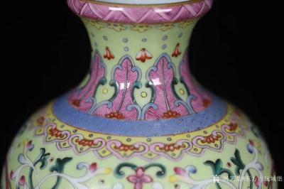 东方古玩城堡收藏-“清.粉彩花卉赏瓶”早期购于文物商店，带鉴定火漆印，清.粉彩花卉赏瓶，全美品，器【图5】
