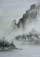 艺术家陈刚日记:采风之楠溪江陡门村，并完成《楠溪江》画作两幅；
  在永嘉【图2】