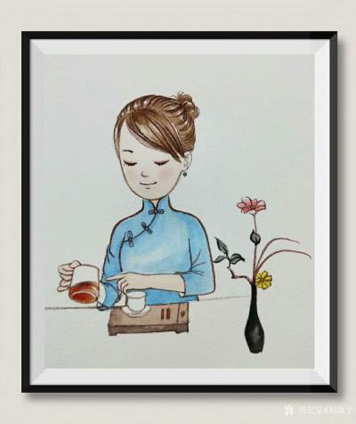 刘晓宁日记-香香漫画人物画欣赏；画画是一个奇妙的过程，看着画面一点点变化，你会自己感觉很欢喜【图4】