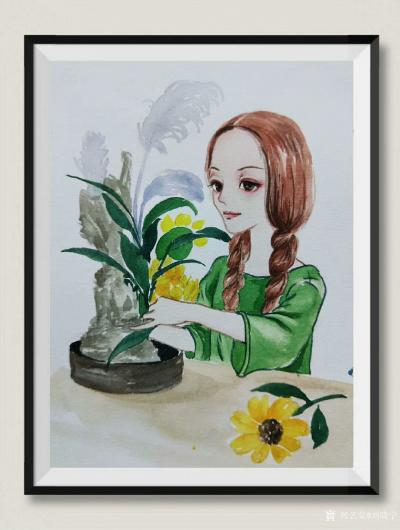 刘晓宁日记-香香漫画人物画欣赏；画画是一个奇妙的过程，看着画面一点点变化，你会自己感觉很欢喜【图5】