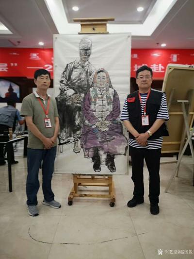 赵国毅收藏-苍天圣地阿拉善一一与著名画家邹立颖老师在贺兰山下阿拉善采风写生。
  “艺术下【图1】