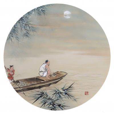李亚南日记-李亚南书画作品，仿古山水人物画小品欣赏.【图2】