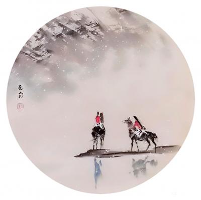 李亚南日记-李亚南书画作品，仿古山水人物画小品欣赏.【图4】