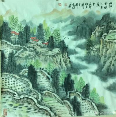 刘应雄日记-国画山水写生作品《十八洞邨一角》《永州八记钴鉧潭西小丘记》《武陵秋色》《山邨新绿【图4】