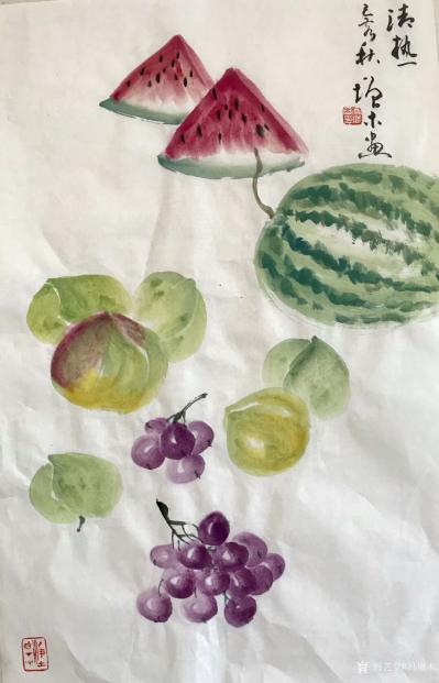 冯增木日记-国画蔬果写生作品《事事如意》《菜根香》《清热》；
  国画写生作品《事事如意》【图5】