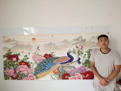 胡记领日记-近期精品工笔力作《牡丹金鱼》四尺斗方，国画牡丹锦鸡《锦上添花》四尺竖幅；国画公鸡【图7】