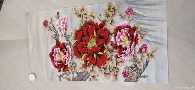 胡记领日记-近期精品工笔力作《牡丹金鱼》四尺斗方，国画牡丹锦鸡《锦上添花》四尺竖幅；国画公鸡【图9】