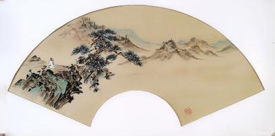 李亚南日记-李亚南书画工作室作品国画山水扇面作品、国画人物画作品，请欣赏；【图1】