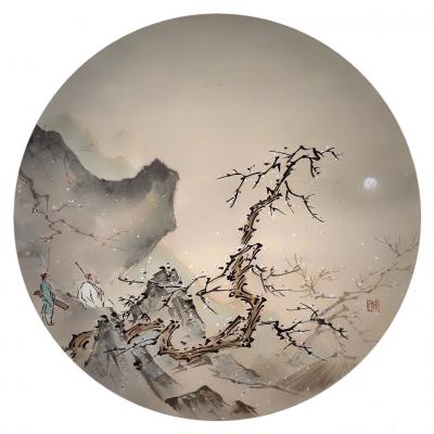 李亚南日记-李亚南书画工作室作品国画山水扇面作品、国画人物画作品，请欣赏；【图7】