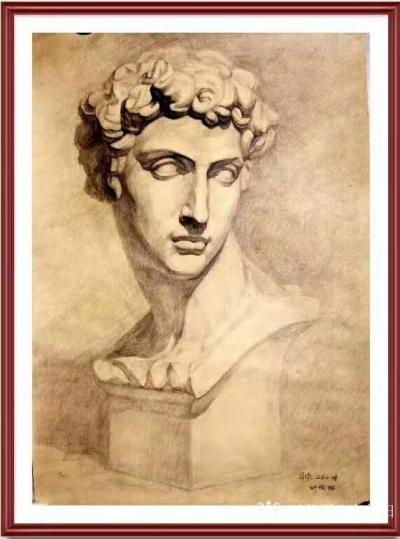 叶向阳日记-翰墨颂中华：素描石膏象《海盗》等3副作品。
  这是我1984年在天津美术学院【图1】