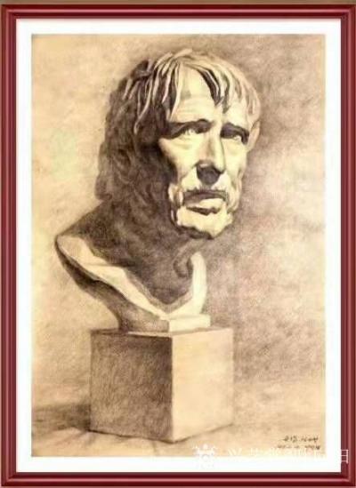 叶向阳日记-翰墨颂中华：素描石膏象《海盗》等3副作品。
  这是我1984年在天津美术学院【图3】