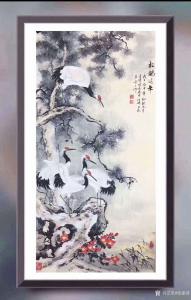 艺术品图片：艺术家徐建清国画作品名称《花鸟画-松鹤延年》价格20000.00 元