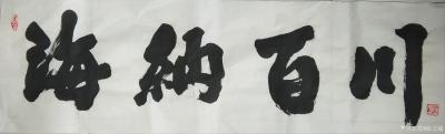 陈文斌日记-书法作品《海纳百川》，“海纳百川”是指大海可以容得下成百上千条江河之水。比喻包容【图1】