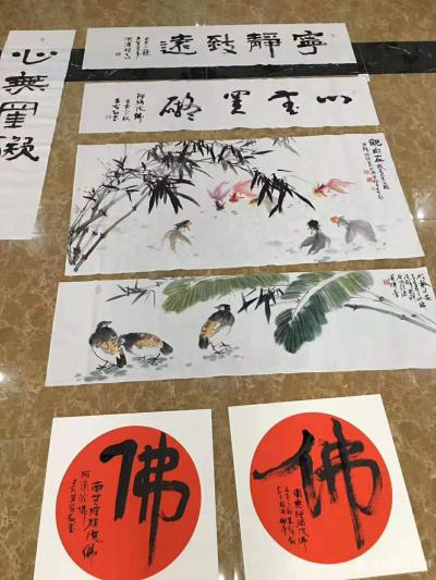 丁国祥收藏-国画花鸟画《竹报平安》《观自在》，与著名画家孙浩群老师联手绘制；
  国画《竹【图3】