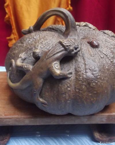 荆古轩收藏-收藏二十多年不同规格的老紫砂南瓜，老清罐子和飘花翡翠。此藏品是我从不同地方不同藏【图5】