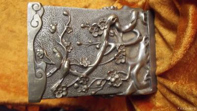 荆古轩收藏-老物件三个1，锡制镀银浮雕花卉笔筒。2，六十年代铜器珐琅彩花卉笔筒。3.晚清民国【图5】