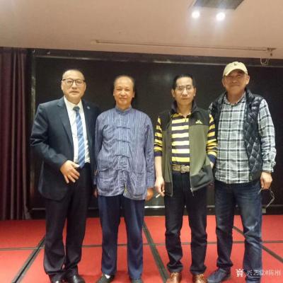 陈刚生活-与杨正伟，罗东风，华敬福等书画大咖以及台湾书画协会主席合影留念。与台湾书画艺术同【图2】