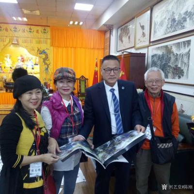 陈刚生活-与杨正伟，罗东风，华敬福等书画大咖以及台湾书画协会主席合影留念。与台湾书画艺术同【图3】