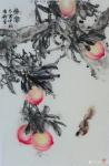 李伟强日志-国画桃子作品名称《华实》，附诗一首：
你说一年，哪季美？
【图1】