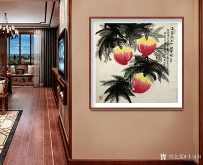 叶向阳日记-国画《海筹添九十桃实献三千》，恭祝当代著名书画家吾如仪院长九十华诞，乙亥年晚秋叶【图2】