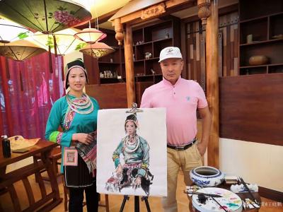 王晓鹏日记-水墨画人物写生系列国画作品《侗家姑娘》中国人是最美的！
 王晓鹏乙亥年深秋画于【图4】