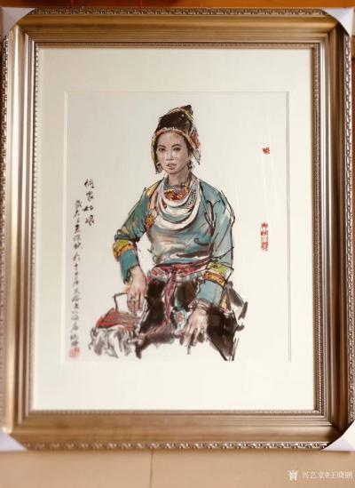 王晓鹏日记-水墨画人物写生系列国画作品《侗家姑娘》中国人是最美的！
 王晓鹏乙亥年深秋画于【图6】