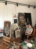 艺术家王晓鹏日记:油画人物肖像写生作品《丁丁先生》，来自北京朋友的丁丁。
分【图1】