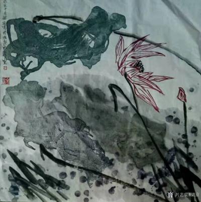 梁京日记-自然野逸写意荷花作品4幅请欣赏；
 乙亥年十月梁京写于明楚轩自然野逸工作室；写【图2】