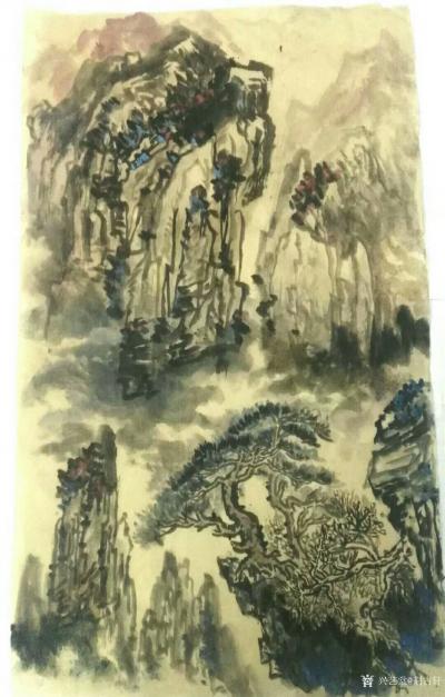 荆古轩日记-荆门书画——尹峰习作选展。1，毛边纸山水小作。2书法拙作二幅。3，书画心得：寄情【图1】