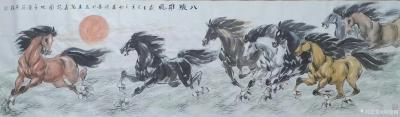 刘建国日记-国画马八马图八骏图系列作品《八骏雄风》《马到成功》《八骏呈祥》《塞北雄风》《从横【图1】