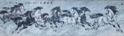刘建国日记-国画马八马图八骏图系列作品《八骏雄风》《马到成功》《八骏呈祥》《塞北雄风》《从横【图4】