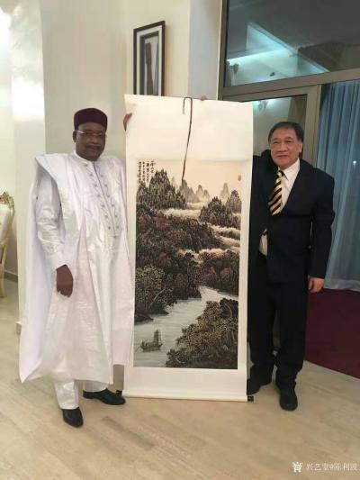 陈利波收藏-国画山水画作品《一程山水一段情》，尺寸四尺竖幅138X68CM;
  国画山水【图2】