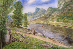 艺术品图片：艺术家画家邹宝远油画作品名称《山中人家》价格6020.00 元