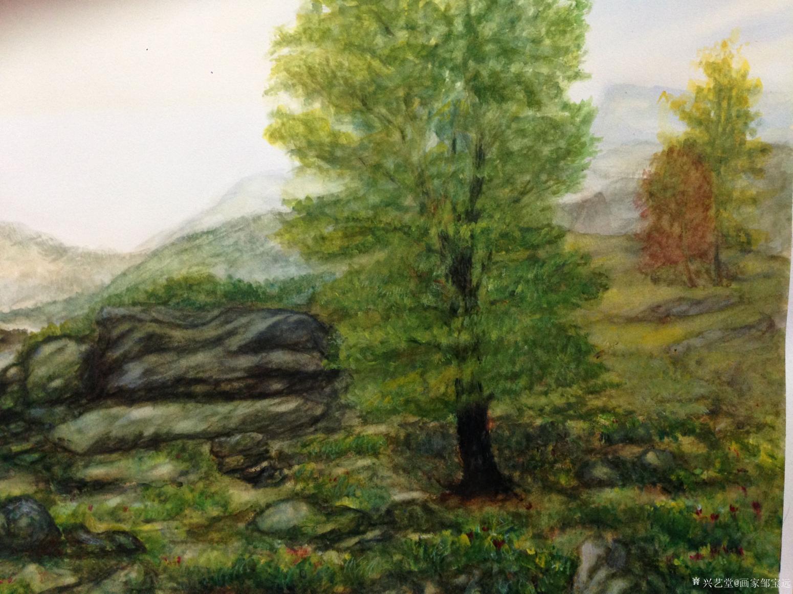 画家邹宝远油画作品《靠山》【图1】