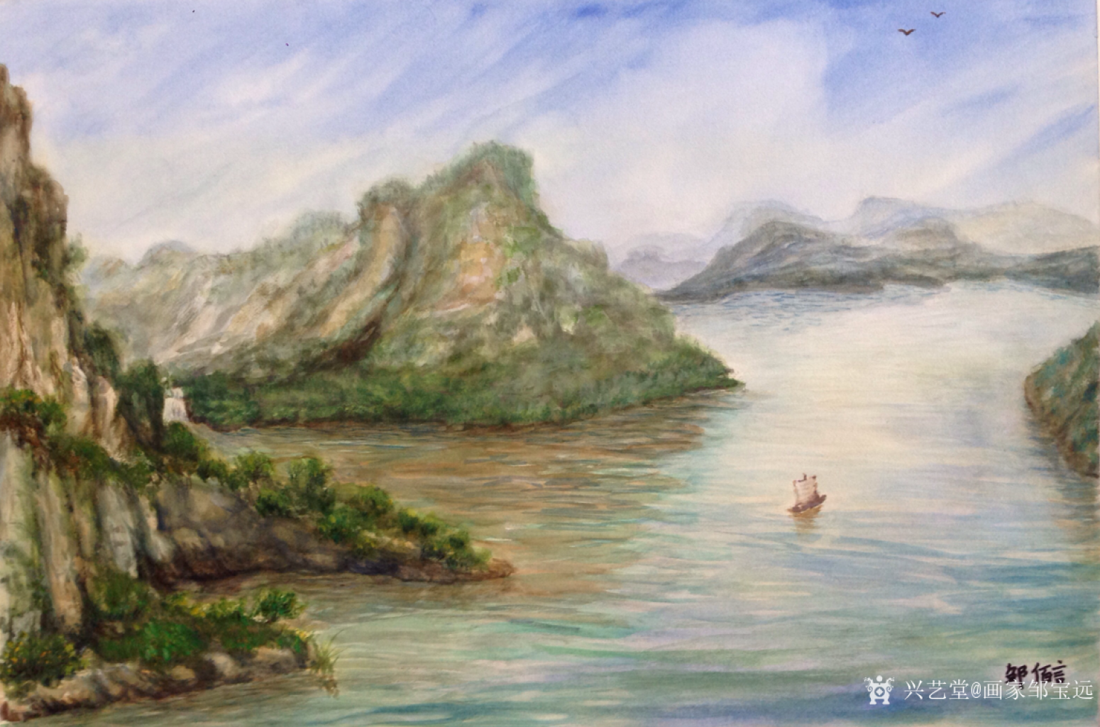 画家邹宝远油画作品《回忆三峡》