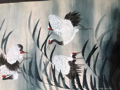 15150593803收藏-【名称】：仙鹤延年
【作者】：朱全增 
【尺寸】：四尺
【介绍】：朱全增 【图3】