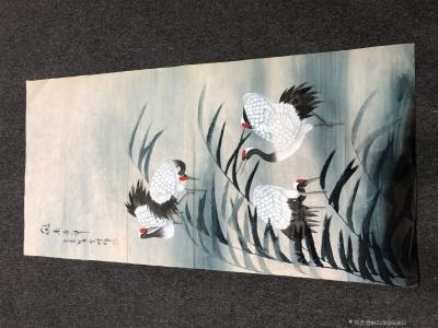 15150593803收藏-【名称】：仙鹤延年
【作者】：朱全增 
【尺寸】：四尺
【介绍】：朱全增 【图4】